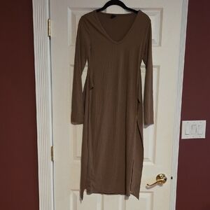 SHEIN Brown Long Sleeve Dress